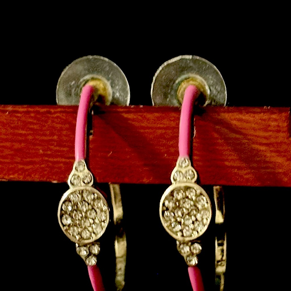 Ann Taylor pink hoop earrings